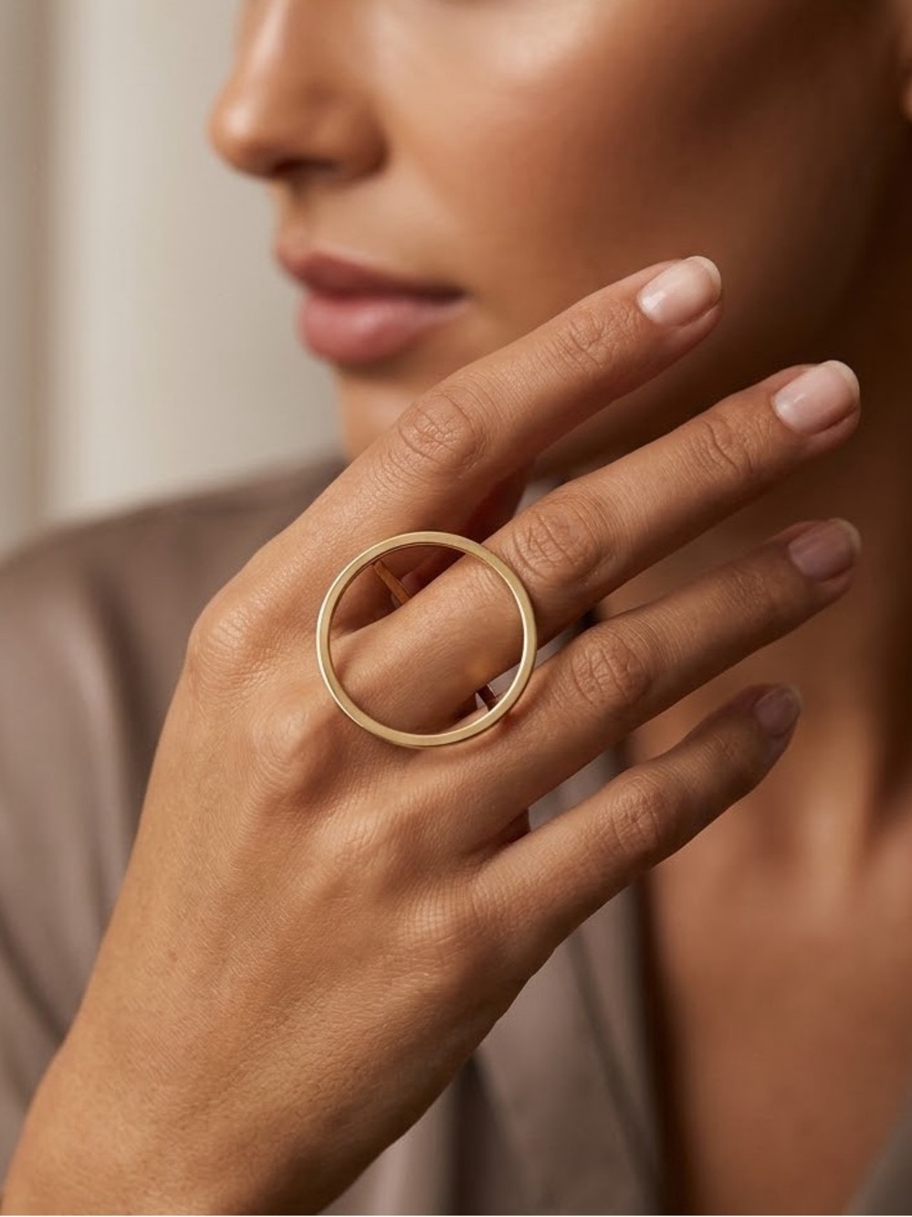 Oversized Gold Circle Ring